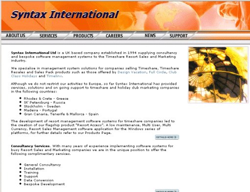 Syntax International - Bespoke Management Software Systems for the Timeshare Resort Sales and Marketing industry